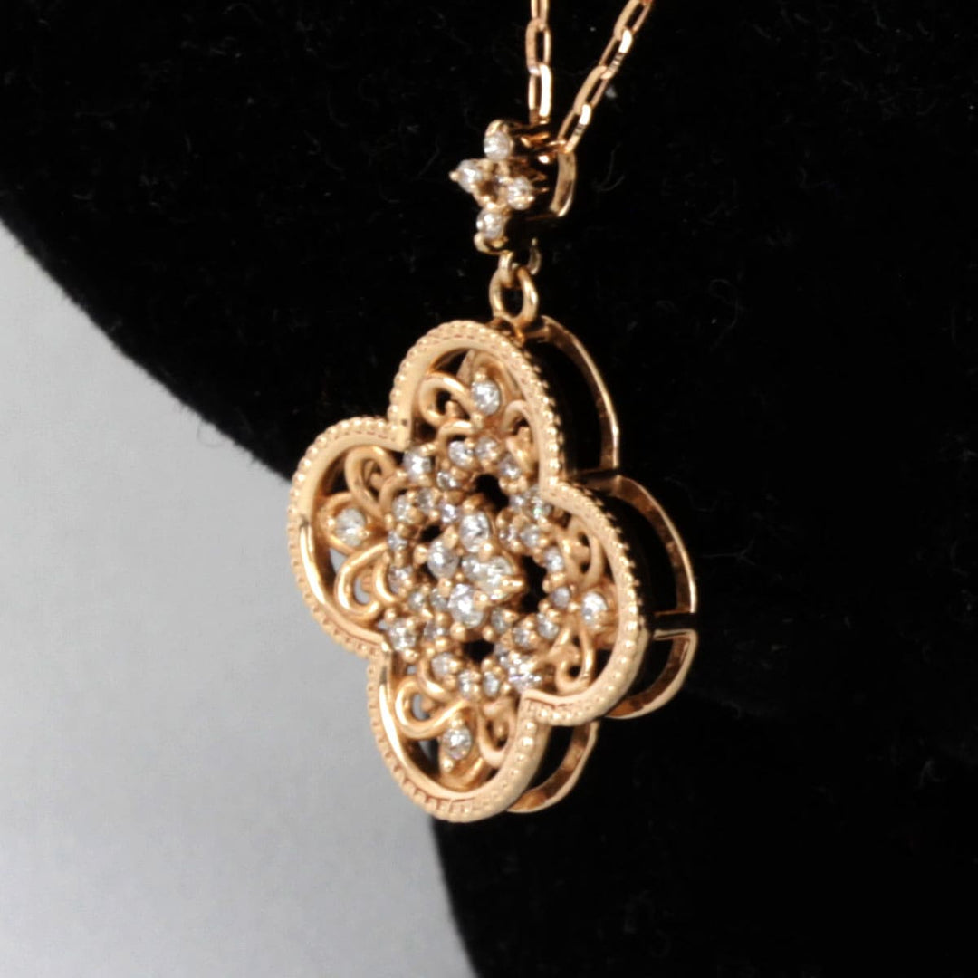 美品『USED』 K18PG 
ネックレス
 ダイヤモンド 0.30 3.6g