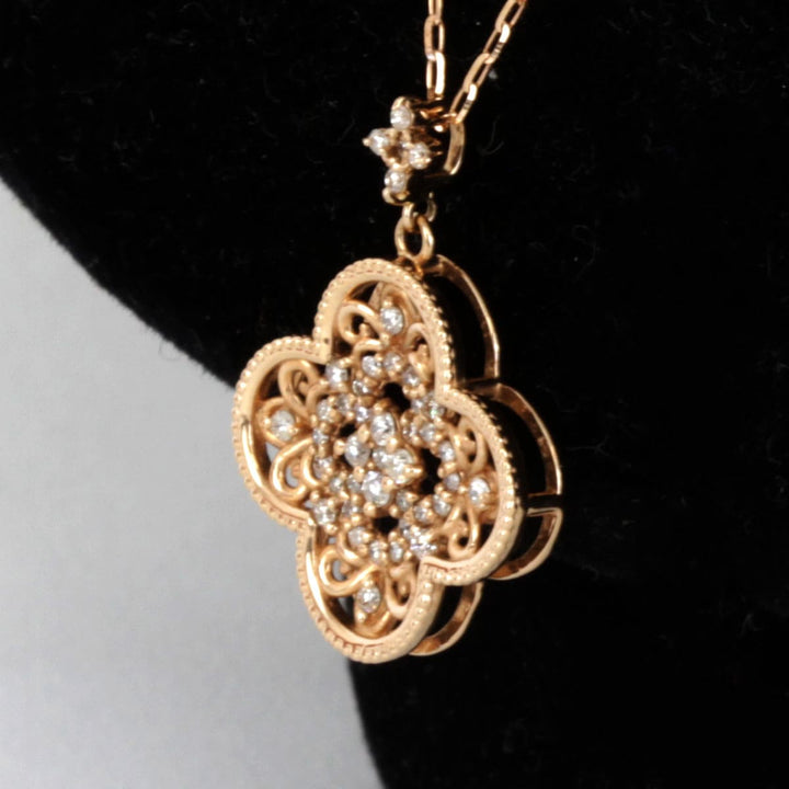 美品『USED』 K18PG 
ネックレス
 ダイヤモンド 0.30 3.6g