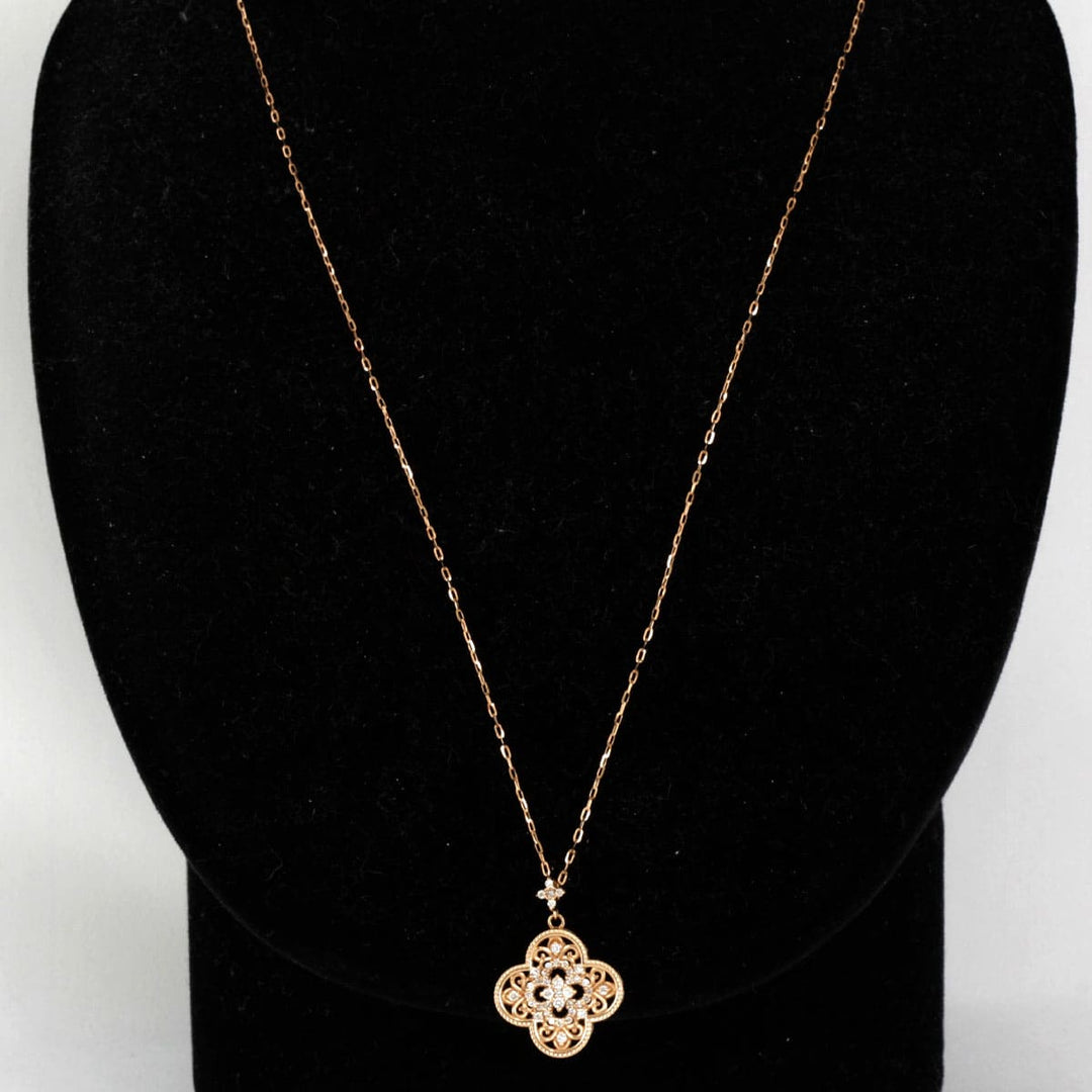 美品『USED』 K18PG 
ネックレス
 ダイヤモンド 0.30 3.6g