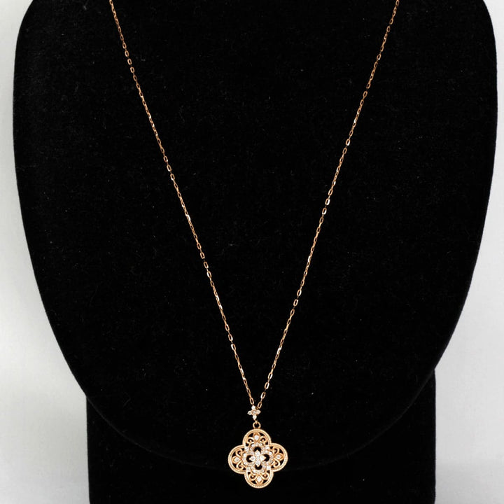 美品『USED』 K18PG 
ネックレス
 ダイヤモンド 0.30 3.6g