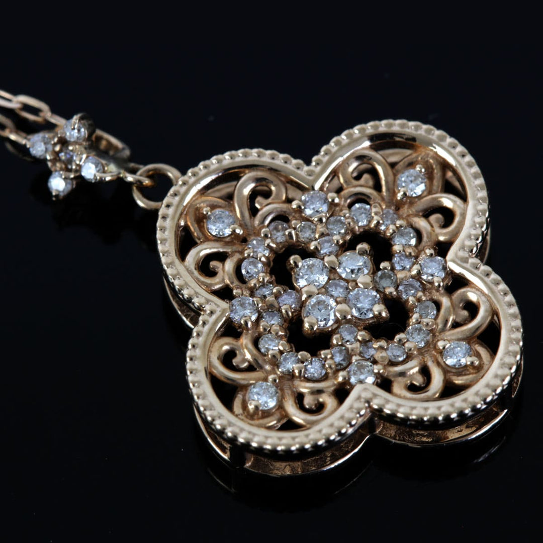 美品『USED』 K18PG 
ネックレス
 ダイヤモンド 0.30 3.6g