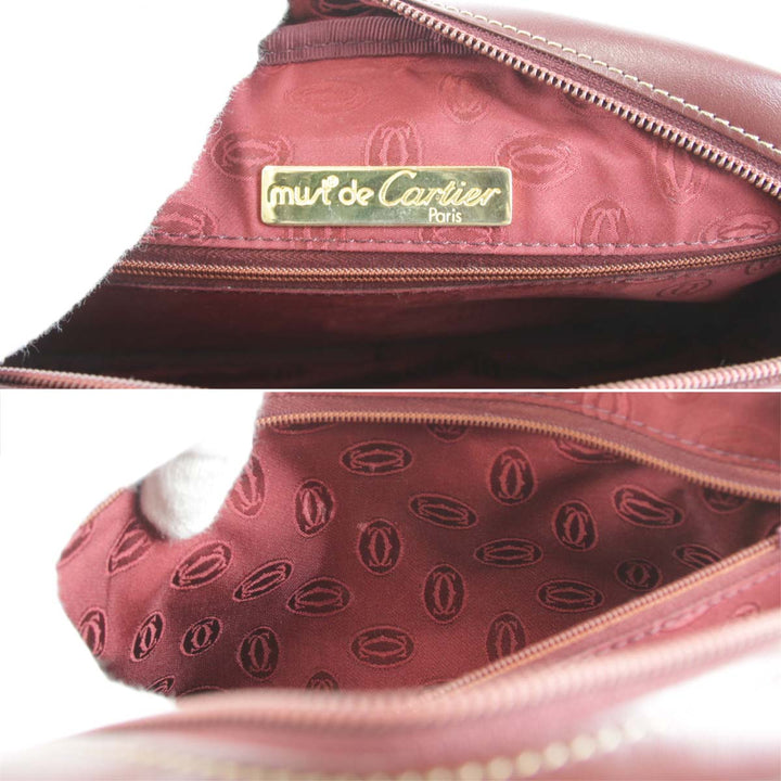 『USED』 
CARTIER カルティエ 
 ショルダーバッグ 
レザー レッド