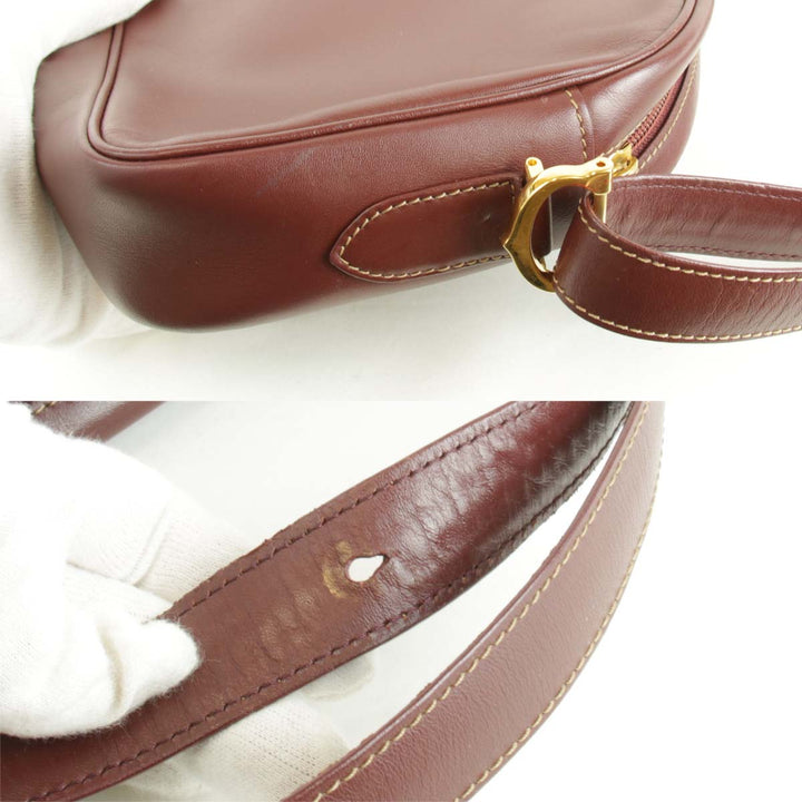 『USED』 
CARTIER カルティエ 
 ショルダーバッグ 
レザー レッド