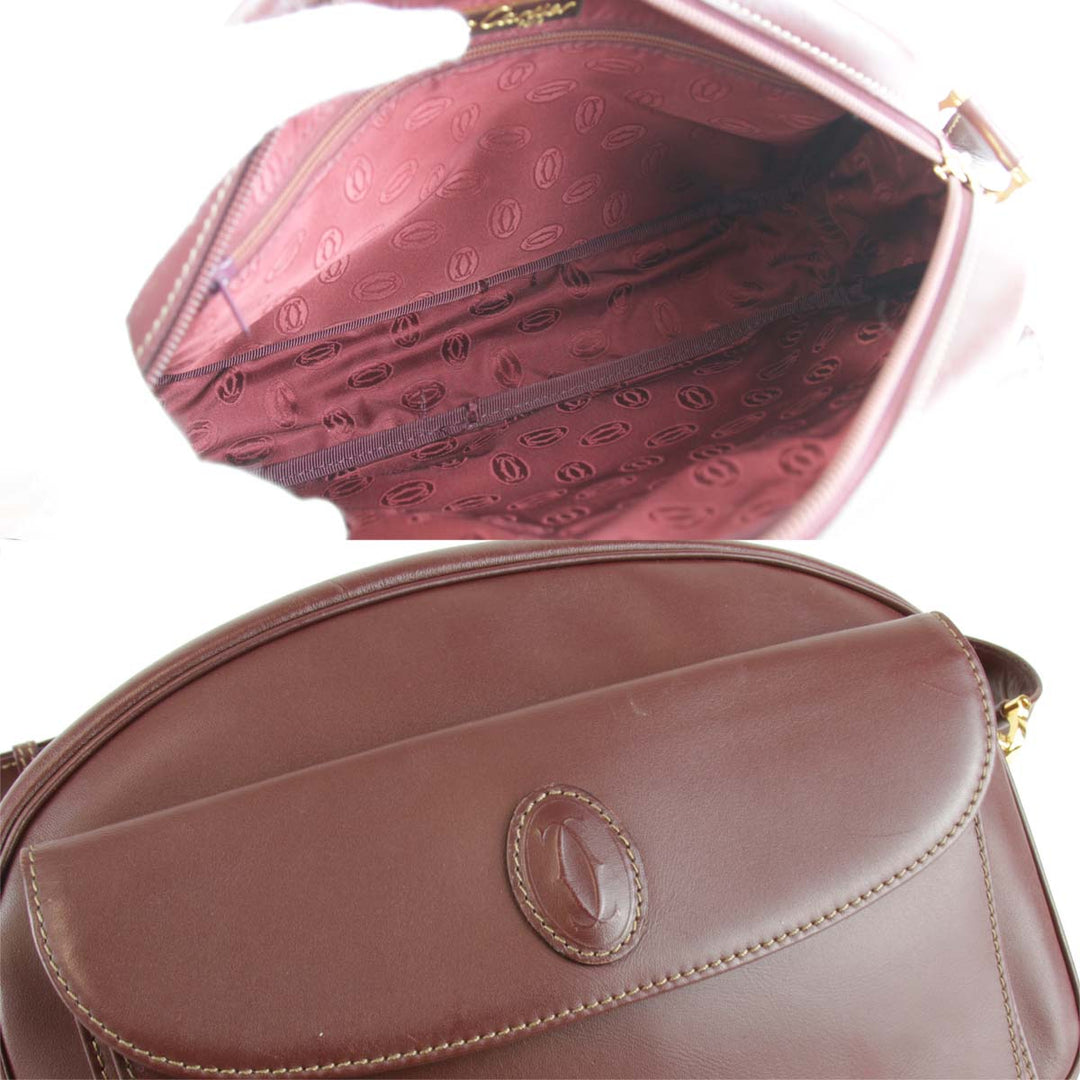 『USED』 
CARTIER カルティエ 
 ショルダーバッグ 
レザー レッド