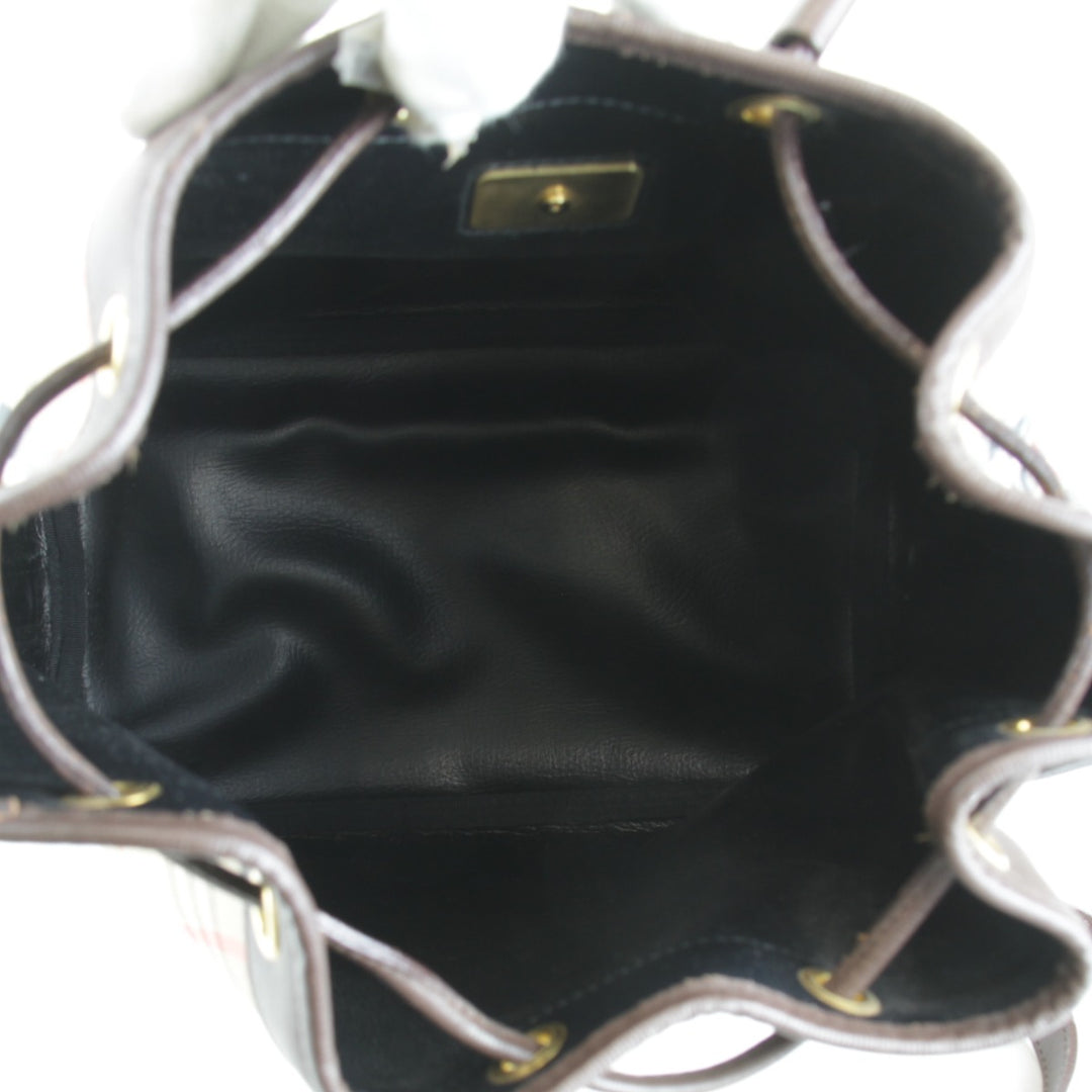 『USED』 
BURBERRY バーバリー 
 巾着 ノバチェック シャドーホース ショルダーバッグ 
PVC/レザー ブラウン