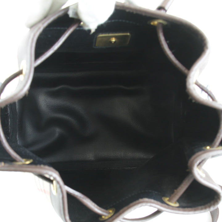 『USED』 
BURBERRY バーバリー 
 巾着 ノバチェック シャドーホース ショルダーバッグ 
PVC/レザー ブラウン