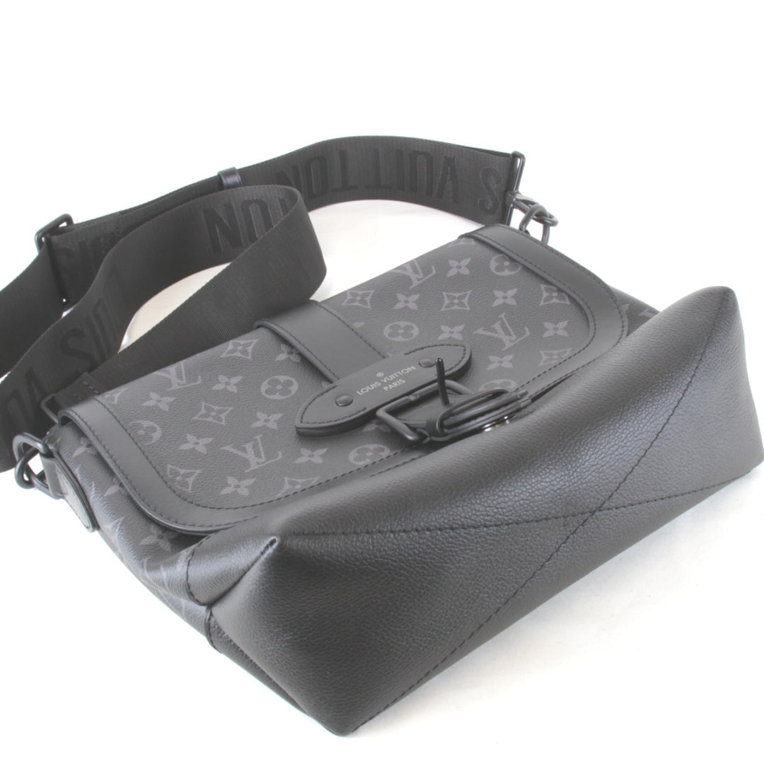 美品『USED』 
LOUIS VUITTON ルイ・ヴィトン 
 ソミュールメッセンジャー M45911 メッセンジャーバッグ 
モノグラムエクリプス/レザー ブラック 汚れにくい素材 高級 クール ハイブランド
