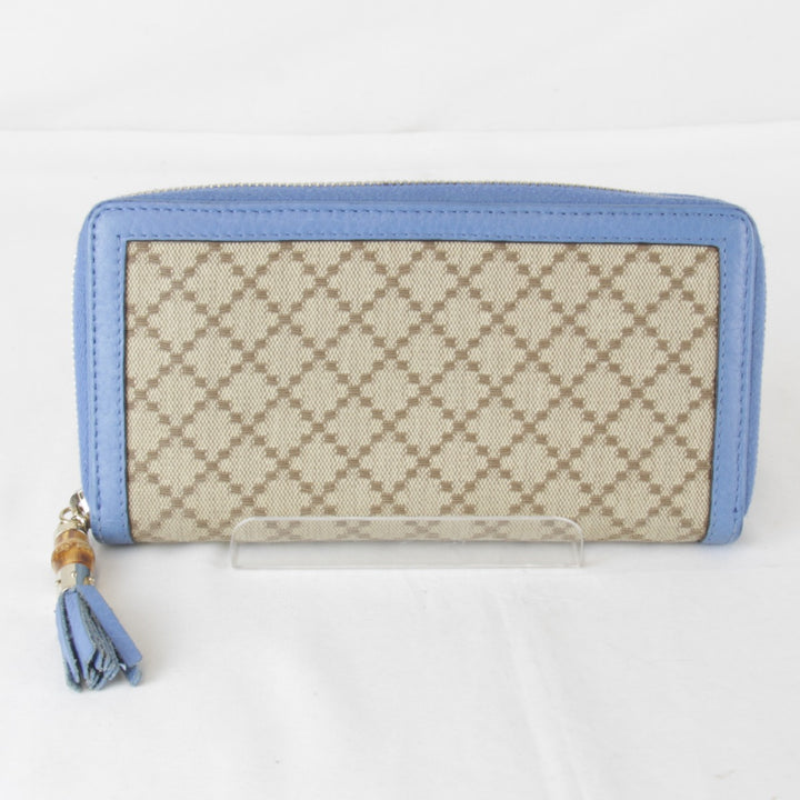『USED』 
GUCCI グッチ 
 224253・0416 長財布 
キャンバス/レザー ブルー