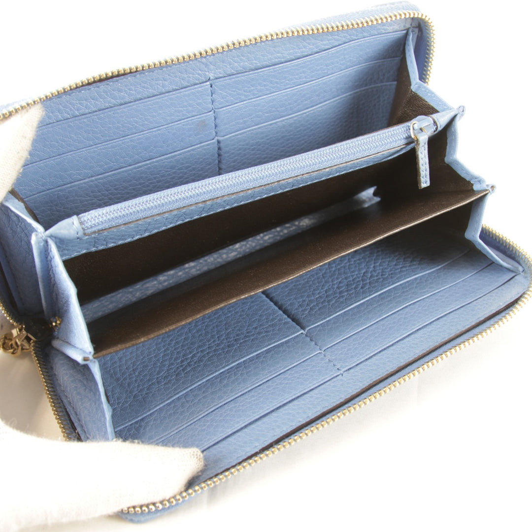 『USED』 
GUCCI グッチ 
 224253・0416 長財布 
キャンバス/レザー ブルー