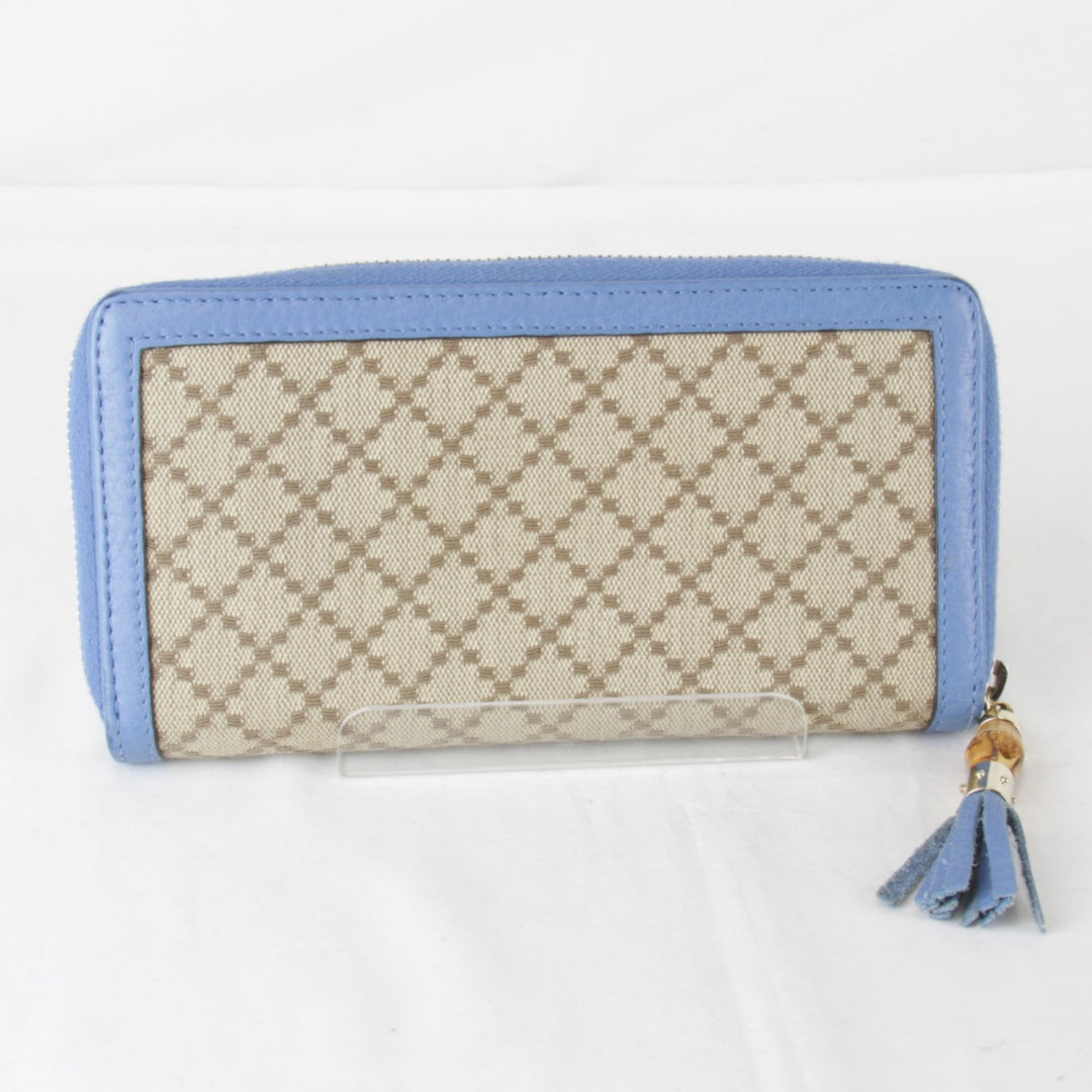 『USED』 
GUCCI グッチ 
 224253・0416 長財布 
キャンバス/レザー ブルー