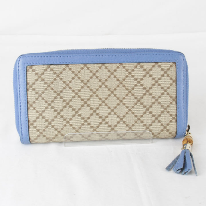『USED』 
GUCCI グッチ 
 224253・0416 長財布 
キャンバス/レザー ブルー