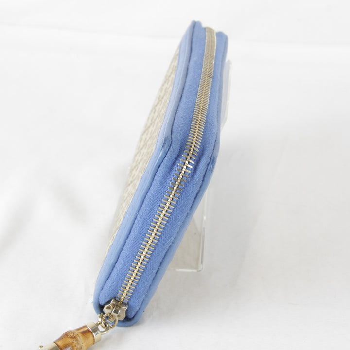 『USED』 
GUCCI グッチ 
 224253・0416 長財布 
キャンバス/レザー ブルー