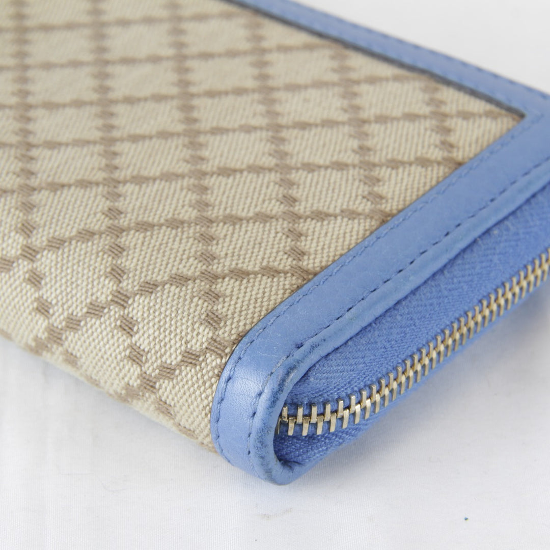 『USED』 
GUCCI グッチ 
 224253・0416 長財布 
キャンバス/レザー ブルー