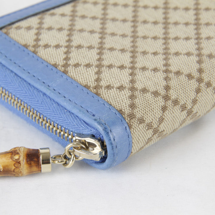 『USED』 
GUCCI グッチ 
 224253・0416 長財布 
キャンバス/レザー ブルー