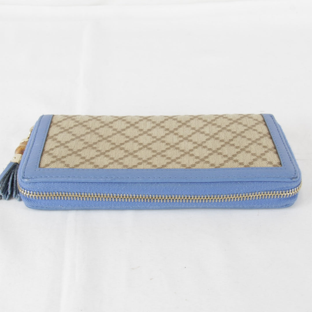 『USED』 
GUCCI グッチ 
 224253・0416 長財布 
キャンバス/レザー ブルー