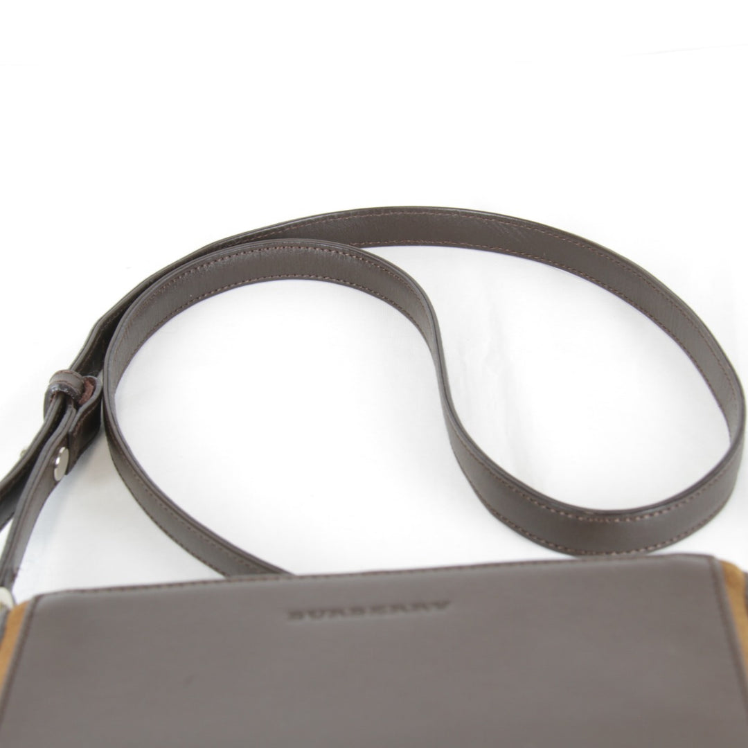 【価格改定】『USED』 
BURBERRY LONDON バーバリーロンドン 
 ショルダーバッグ 
レザー/スウェード ブラウン