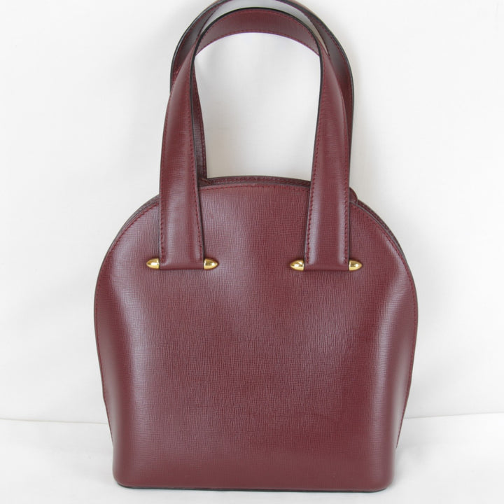 良品『USED』 
CARTIER カルティエ 
 マストライン ミニ カード有 ハンドバッグ 
レザー ワインレッド
