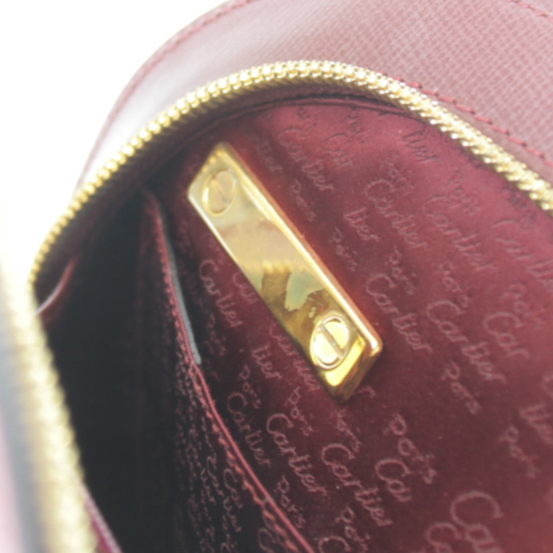 良品『USED』 
CARTIER カルティエ 
 マストライン ミニ カード有 ハンドバッグ 
レザー ワインレッド