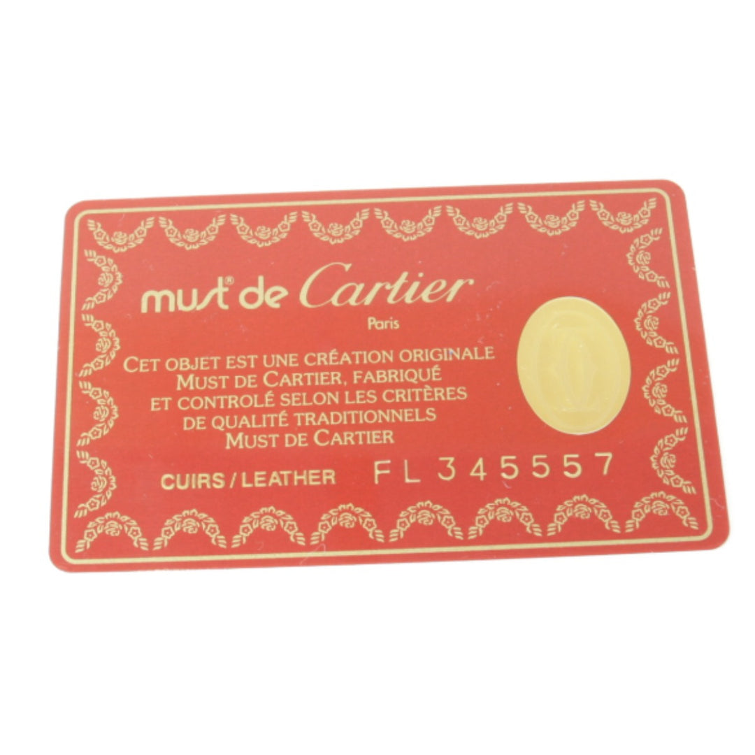 良品『USED』 
CARTIER カルティエ 
 マストライン ミニ カード有 ハンドバッグ 
レザー ワインレッド