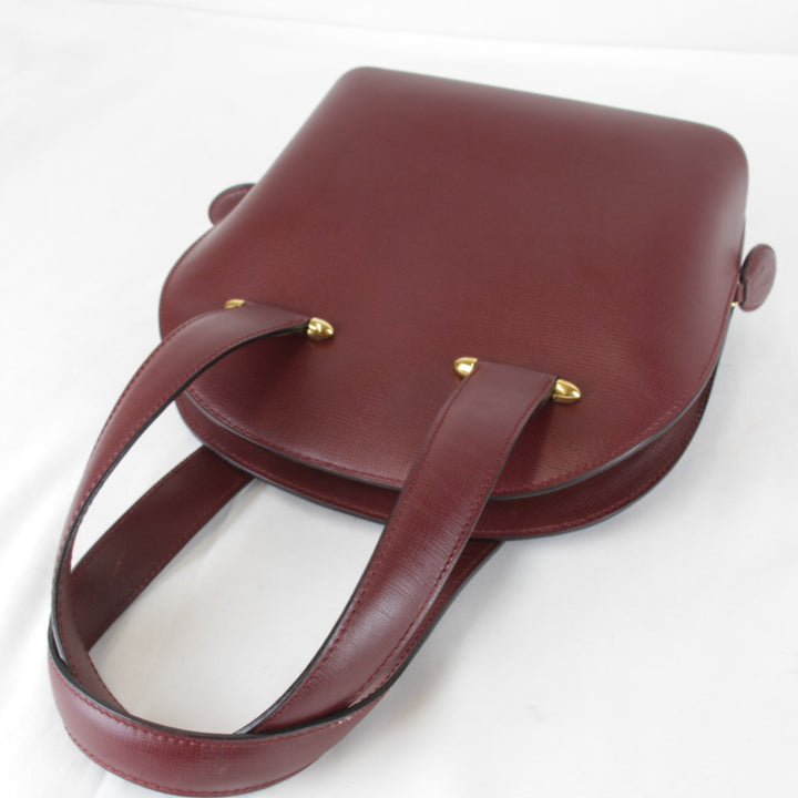 良品『USED』 
CARTIER カルティエ 
 マストライン ミニ カード有 ハンドバッグ 
レザー ワインレッド