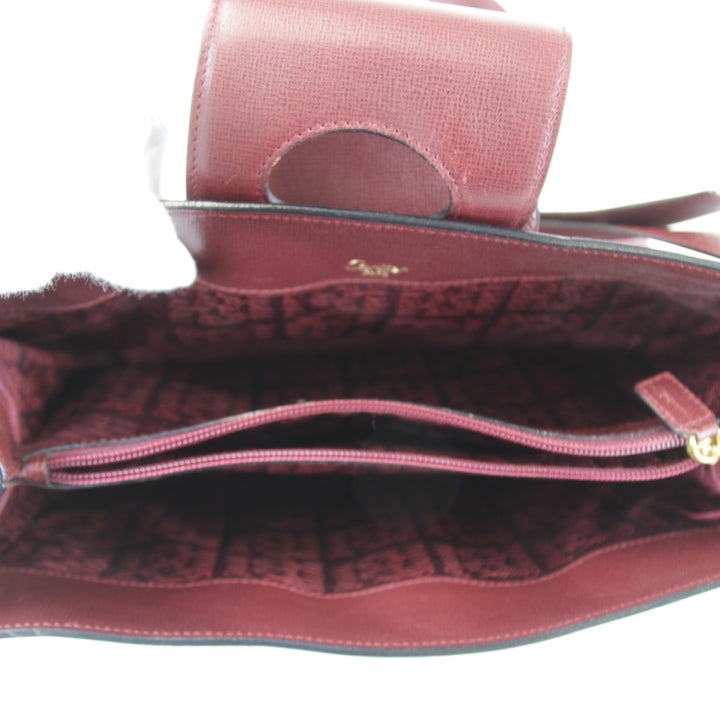 『USED』 
CARTIER カルティエ 
 マストライン ターンロック ショルダー カード有 ショルダーバッグ 
レザー ワインレッド