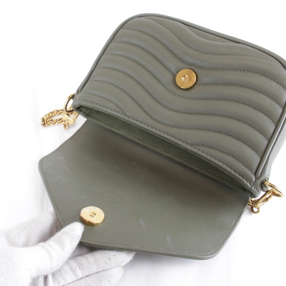 美品『USED』 
LOUIS VUITTON ルイ・ヴィトン 
 ミルティポシェット M56471/シリアル不明 ショルダーバッグ 
レザー カーキ