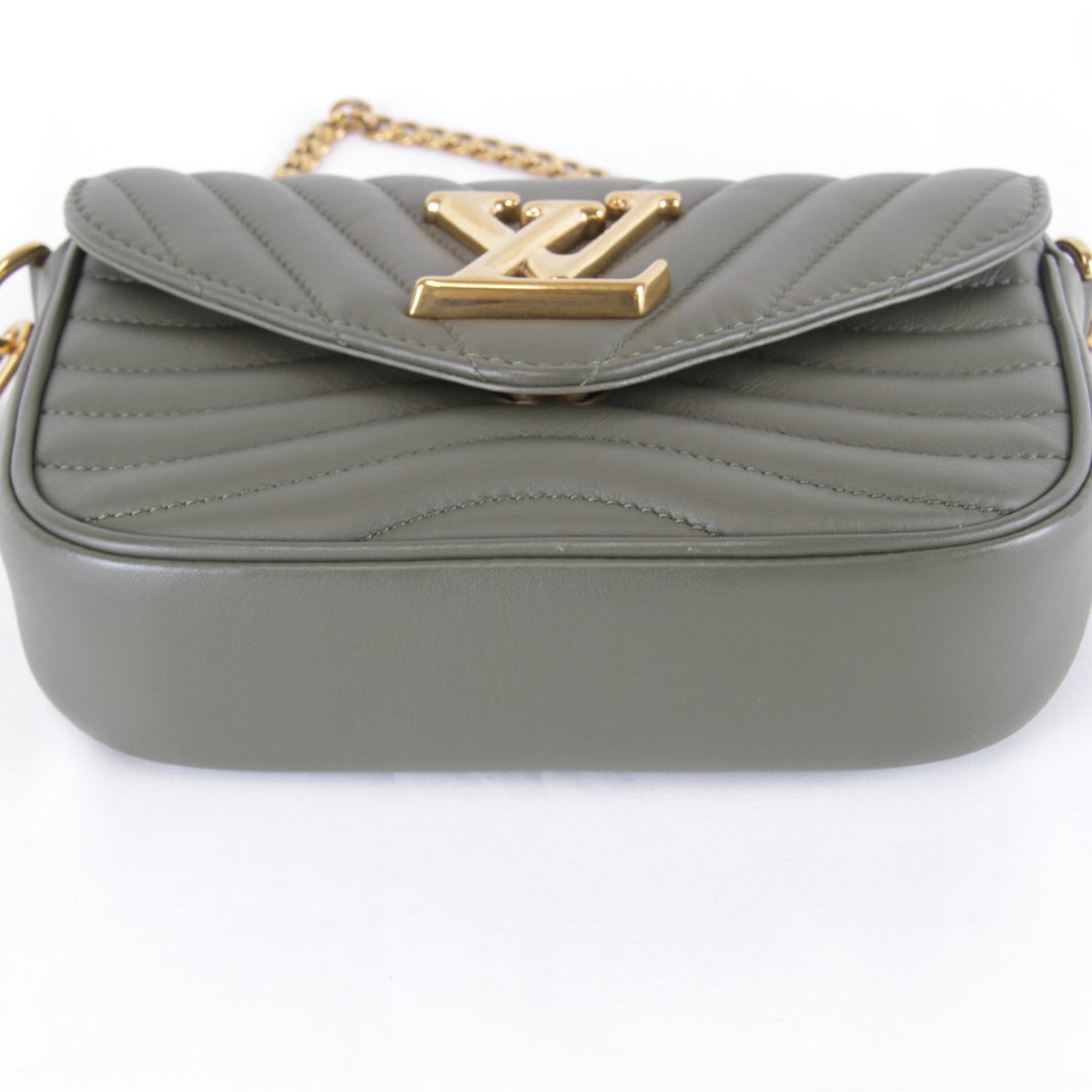 美品『USED』 
LOUIS VUITTON ルイ・ヴィトン 
 ミルティポシェット M56471/シリアル不明 ショルダーバッグ 
レザー カーキ