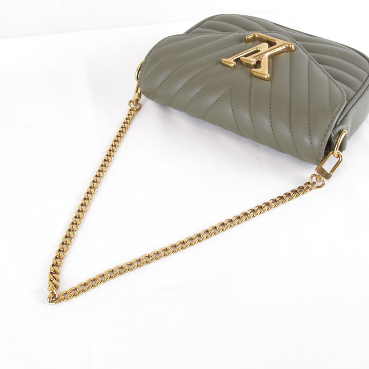 美品『USED』 
LOUIS VUITTON ルイ・ヴィトン 
 ミルティポシェット M56471/シリアル不明 ショルダーバッグ 
レザー カーキ