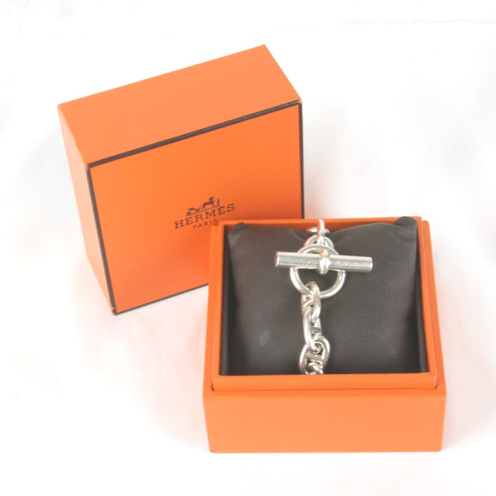 『USED』 
HERMES エルメス 
 シェーヌダンクルMM ブレスレット 
シルバー925 シルバー 高級　ハイブランド　ボリューム