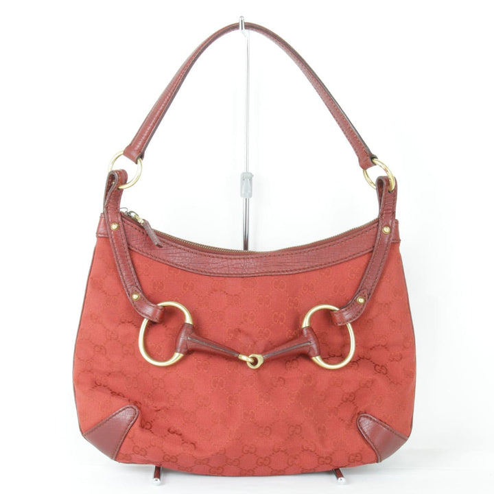 『USED』 
GUCCI グッチ 
 ホースビット ワンショルダー 114890 001018 ショルダーバッグ 
GGキャンバス レッド