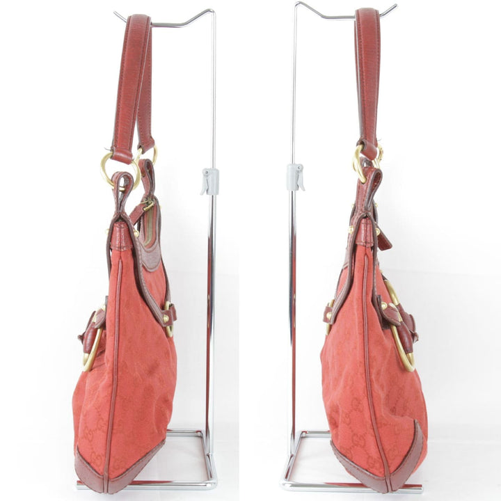 『USED』 
GUCCI グッチ 
 ホースビット ワンショルダー 114890 001018 ショルダーバッグ 
GGキャンバス レッド