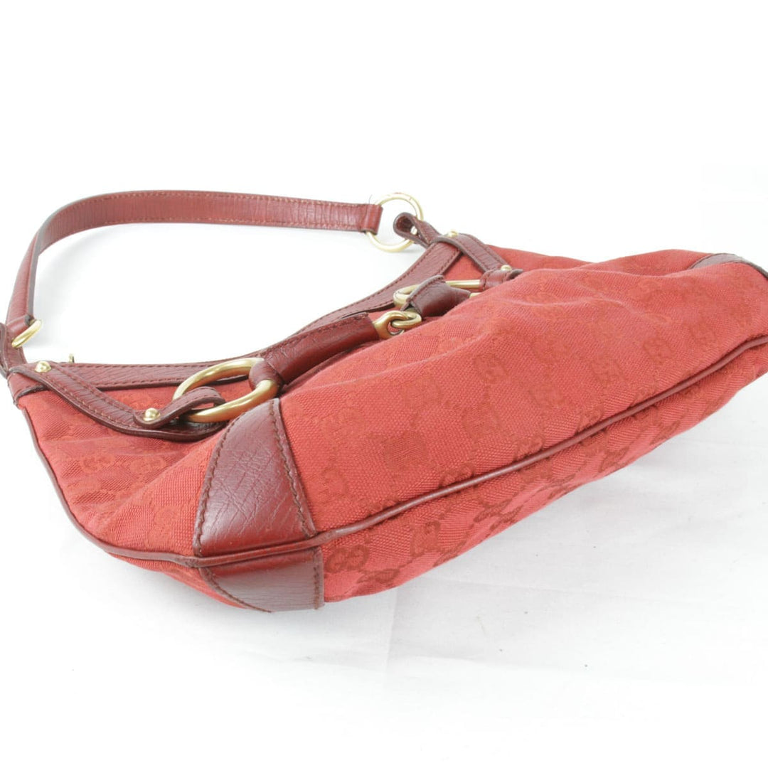 『USED』 
GUCCI グッチ 
 ホースビット ワンショルダー 114890 001018 ショルダーバッグ 
GGキャンバス レッド