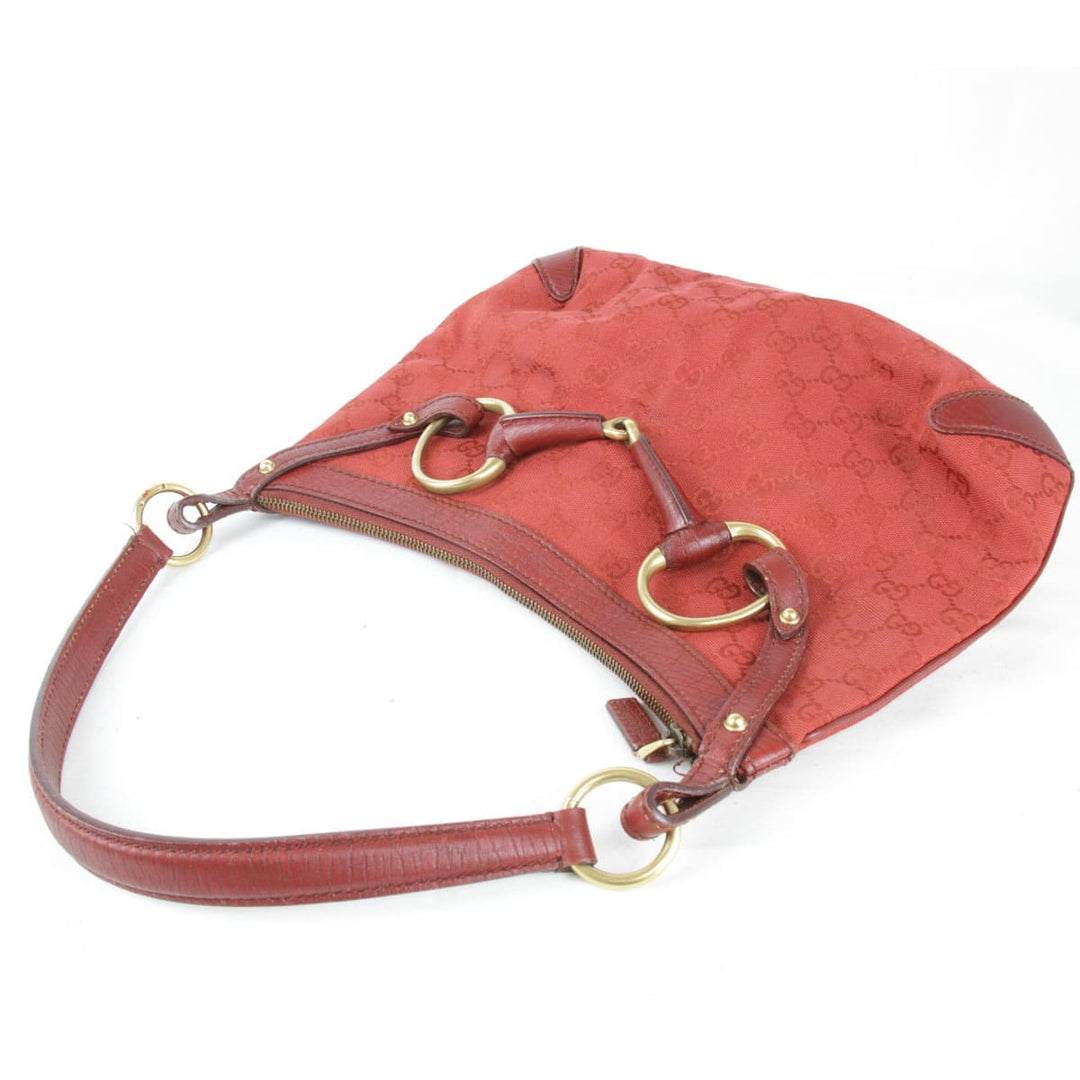 『USED』 
GUCCI グッチ 
 ホースビット ワンショルダー 114890 001018 ショルダーバッグ 
GGキャンバス レッド