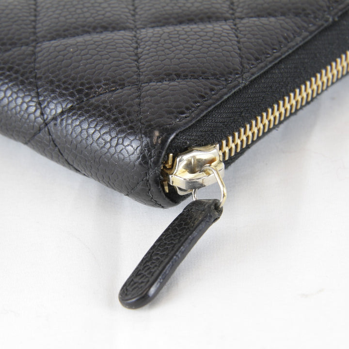 【価格改定】『USED』 
CHANEL シャネル 
 長財布 
グレインカーフレザー ブラック