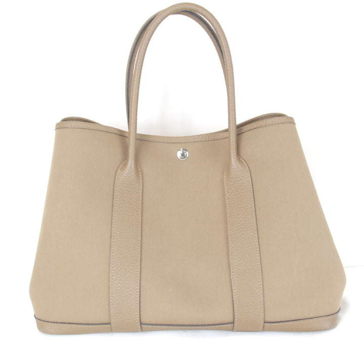 美品『USED』 
HERMES エルメス 
 ガーデンパーティPM D刻印 ハンドバッグ 
トワルオフィシエ ブラウン