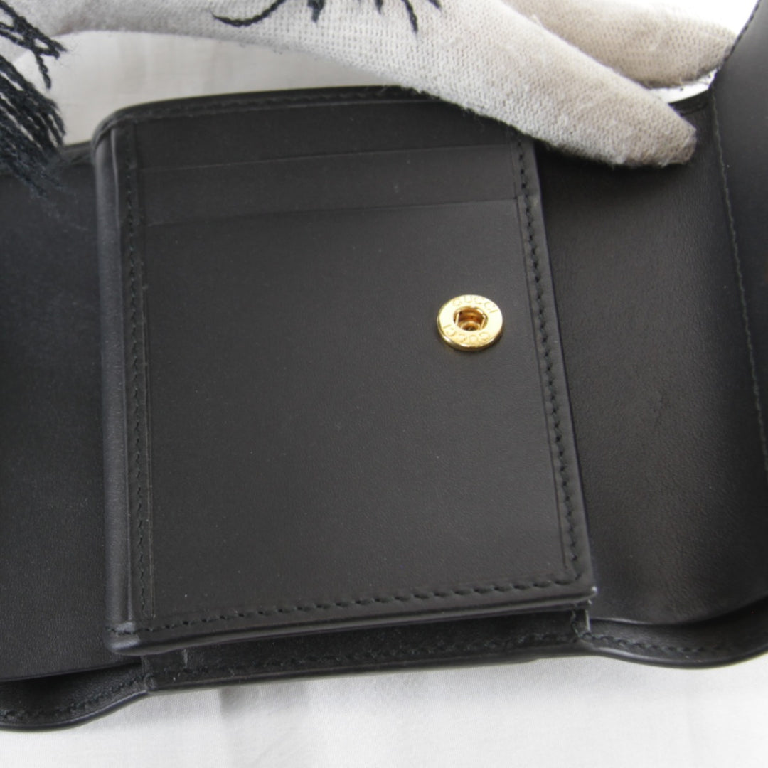【価格改定】超美品『USED』 
GUCCI グッチ 
 476081・0416 三つ折り財布 
 ブラック