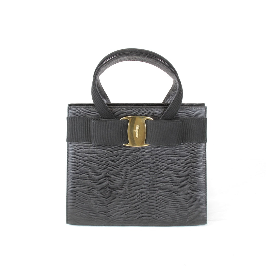 良品『USED』 
Salvatore Ferragamo フェラガモ 
 BA214178 ハンドバッグ 
レザー ブラック
