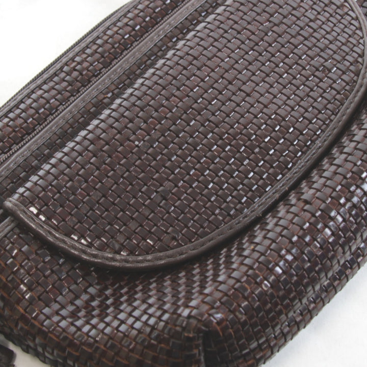『USED』 
 
 ARUKAN 編み込み ショルダーバッグ 
レザー ブラウン