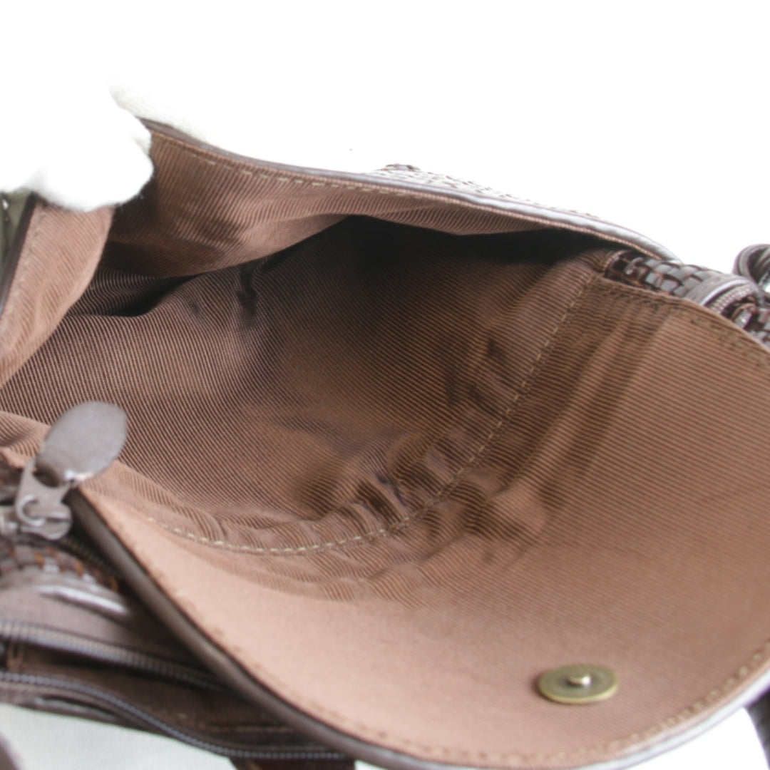 『USED』 
 
 ARUKAN 編み込み ショルダーバッグ 
レザー ブラウン