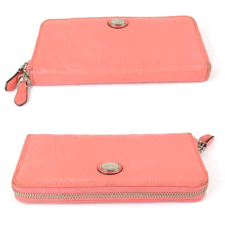 『USED』 
COACH コーチ 
 シグネチャー 長財布 
レザー ピンク