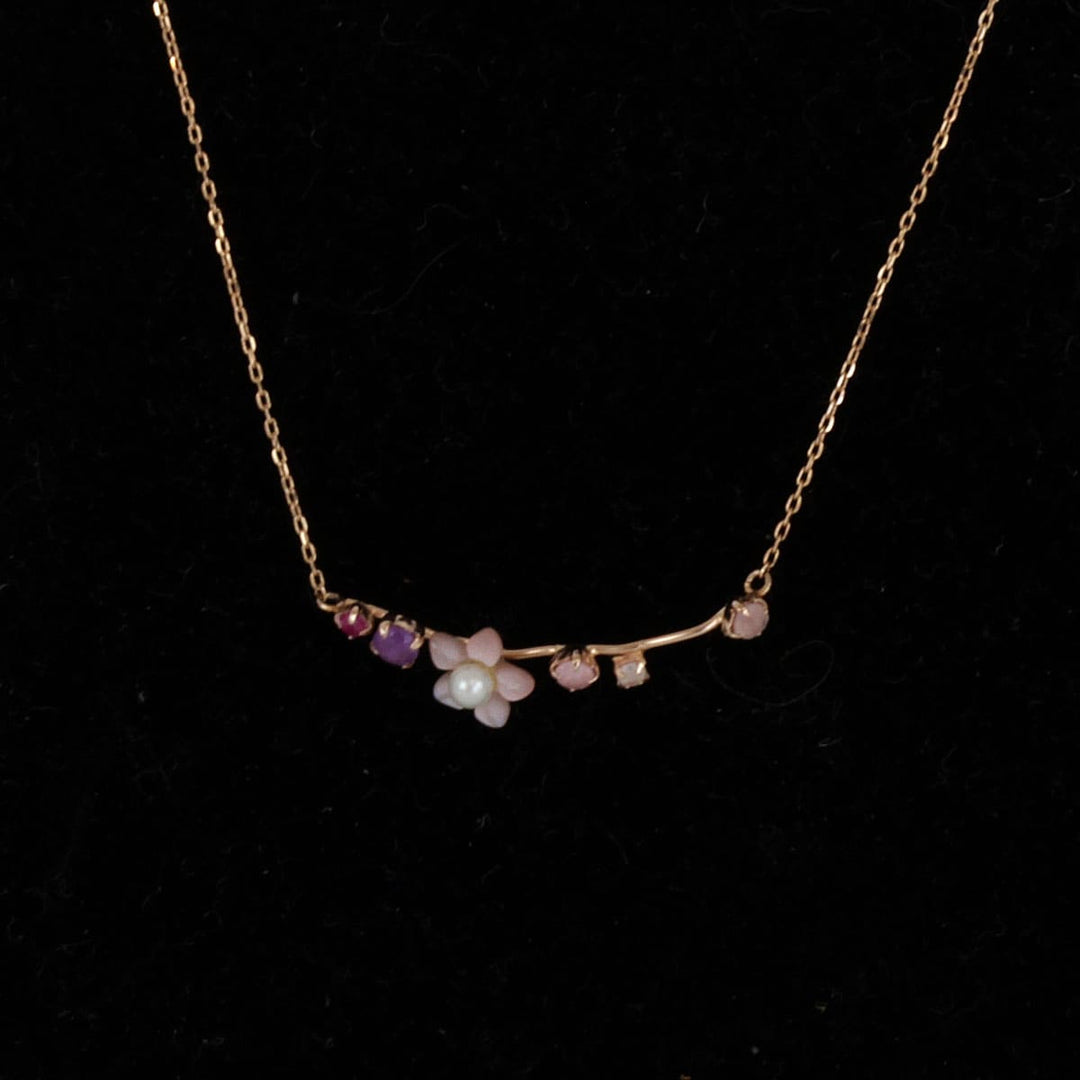 美品『USED』 K10 
 PePe フラワー ネックレス
 0.9g