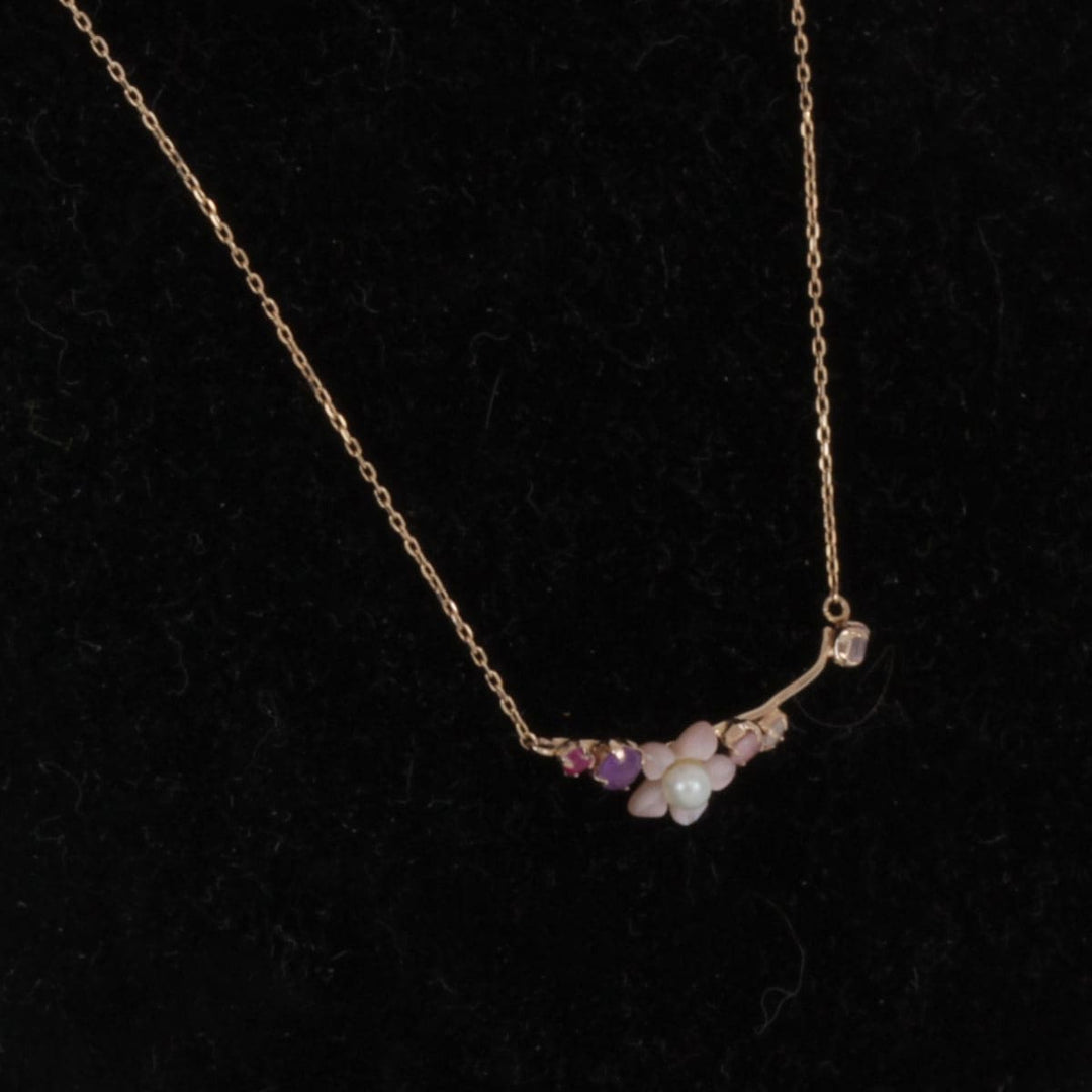 美品『USED』 K10 
 PePe フラワー ネックレス
 0.9g