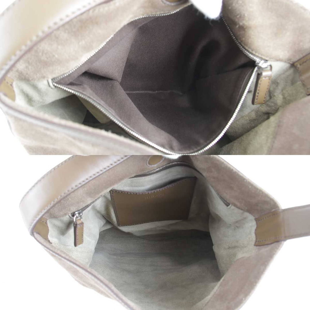 『USED』 
HIROFU ヒロフ 
 ショルダーバッグ 
スウェード モカ
