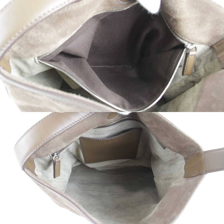 『USED』 
HIROFU ヒロフ 
 ショルダーバッグ 
スウェード モカ