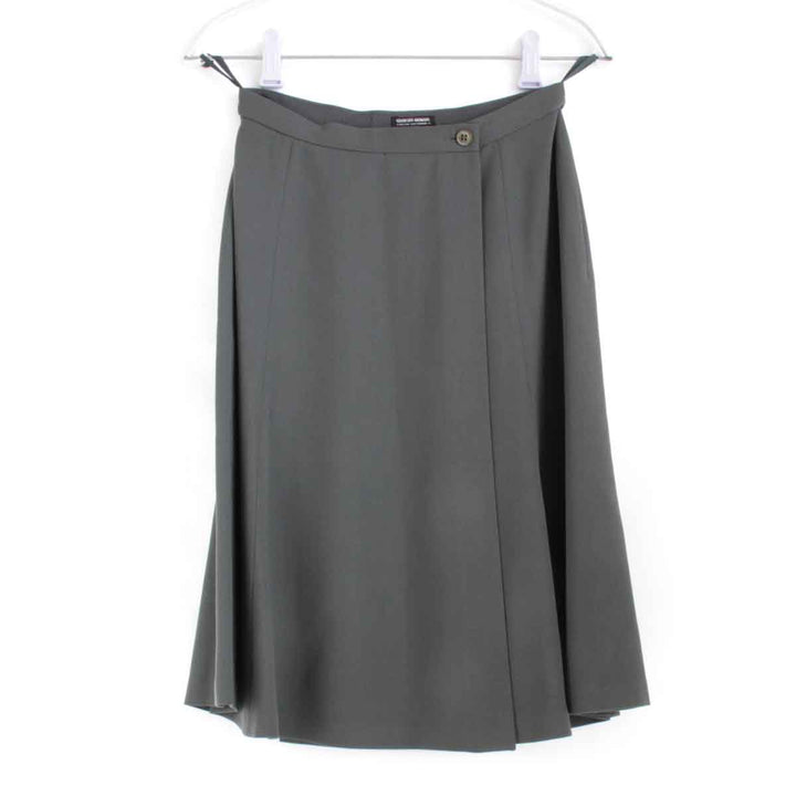 『USED』 
GIORGIO ARMANI ジョルジオアルマーニ 
 ジャケット＋ラップスカートセット セットアップ 
ウール/レーヨン グリーングレー