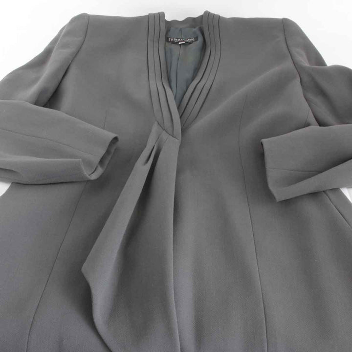 『USED』 
GIORGIO ARMANI ジョルジオアルマーニ 
 ジャケット＋ラップスカートセット セットアップ 
ウール/レーヨン グリーングレー