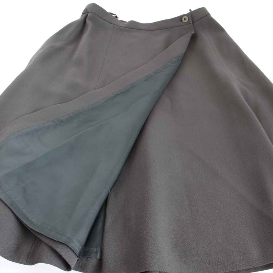 『USED』 
GIORGIO ARMANI ジョルジオアルマーニ 
 ジャケット＋ラップスカートセット セットアップ 
ウール/レーヨン グリーングレー