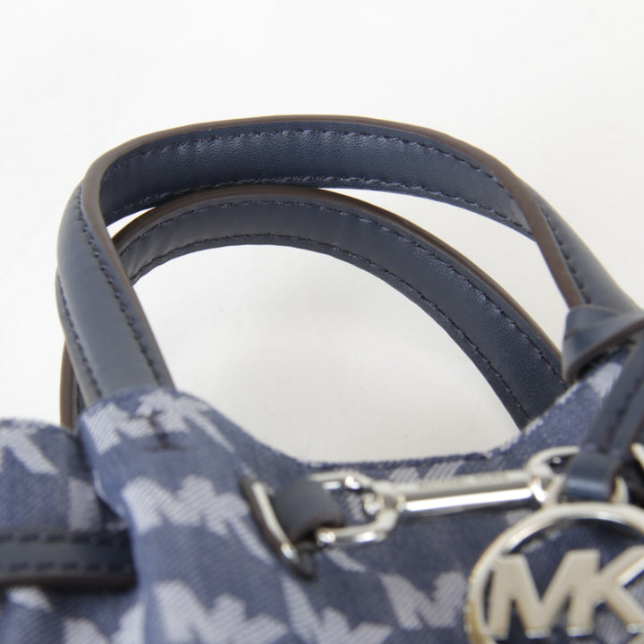極美品『USED』 
Michael Kors マイケルコース 
 MKシグネチャー ショルダーバッグ 
キャンバス/レザー ブルー
