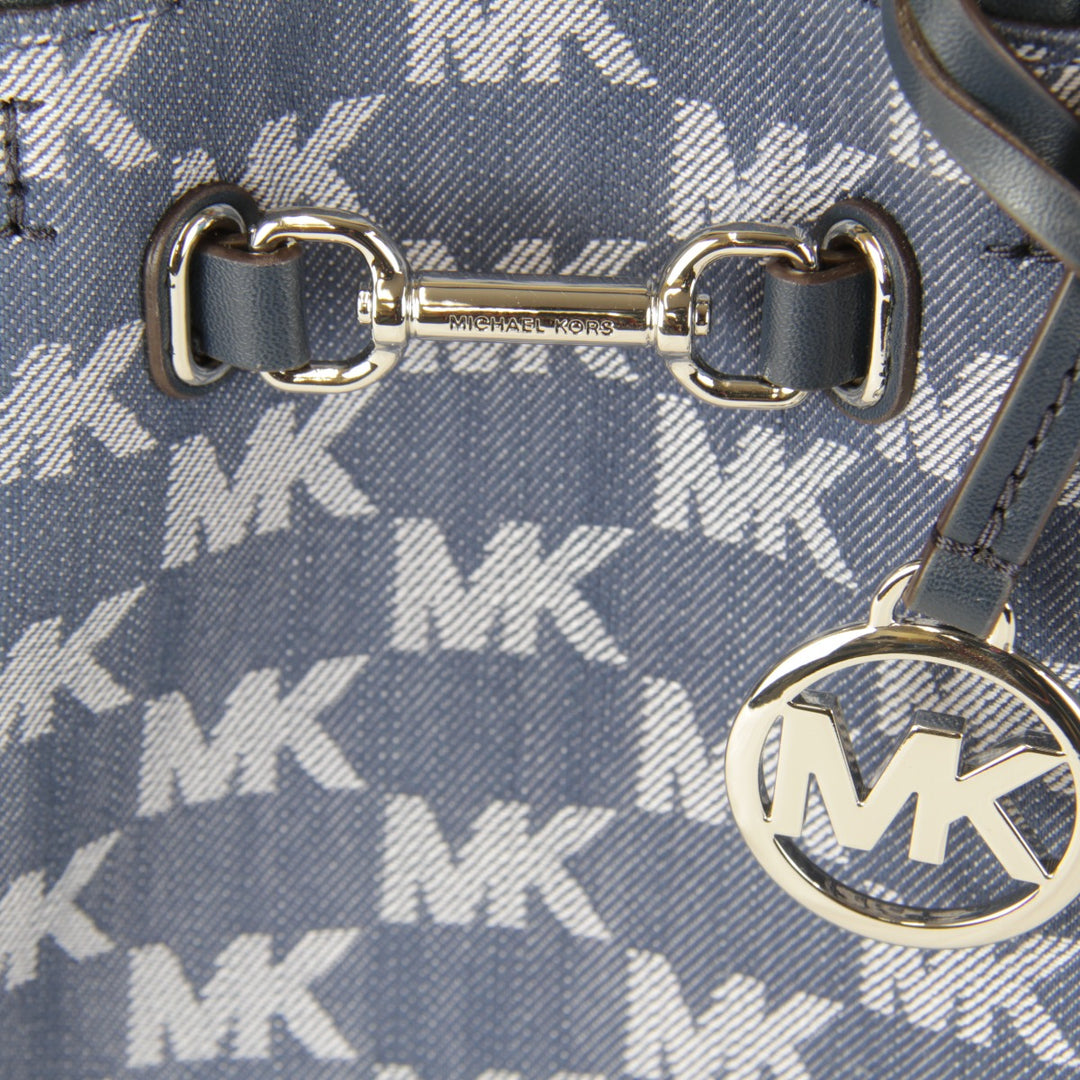 極美品『USED』 
Michael Kors マイケルコース 
 MKシグネチャー ショルダーバッグ 
キャンバス/レザー ブルー