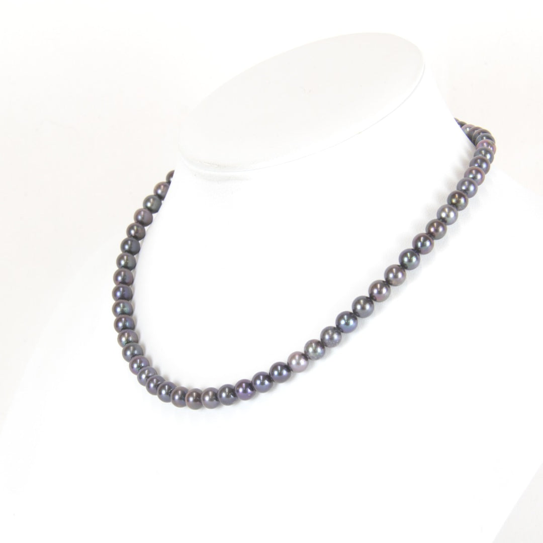 美品『USED』 パール 
 ブラックパールネックレス 約6.7～6.8mm径 ネックレス